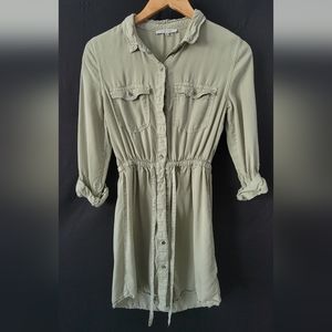 Sage green button up dress